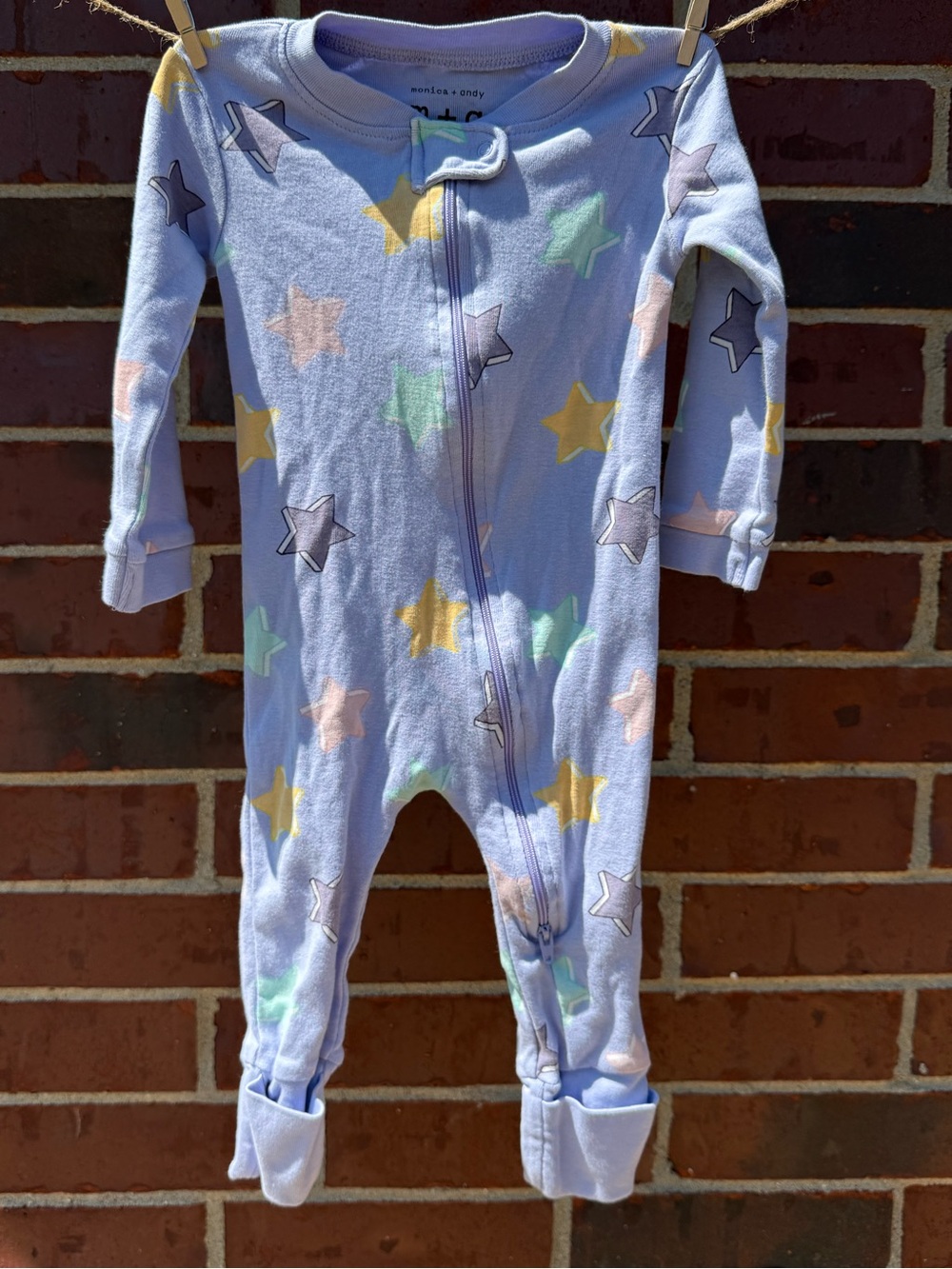Monica + Andy Kids Lavender Star-Print Zip One-Piece